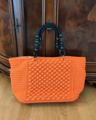 Borsa uncinetto arancione