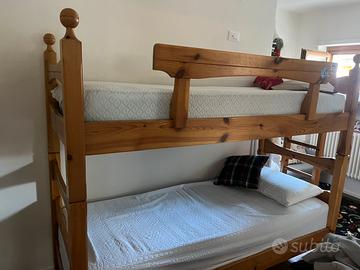 Letto a castello legno massello + 1 materasso