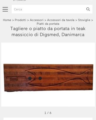 Tagliere/ piatto da portata in teak massiccio