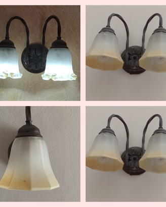 Lampade in Ferro Battuto e Vetro