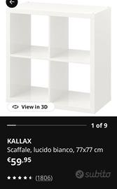 Kallax Ikea pensili a giorno laccato lucido.