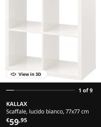 Kallax Ikea pensili a giorno laccato lucido.