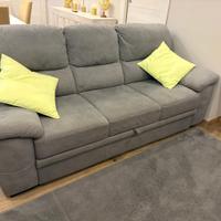 Divano grigio tessuto Nabuk