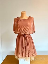 Twin Set - abito plissettato color rosa cipria