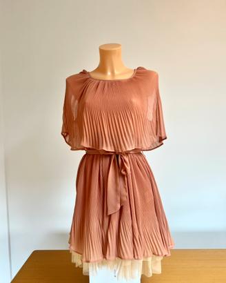 Twin Set - abito plissettato color rosa cipria