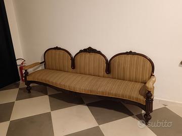Grande antico divano siciliano legni pregiati 