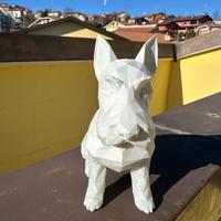 Statuetta Cane Bull Terrier Modello Low Poly 15cm