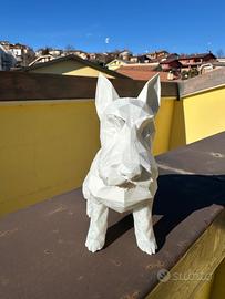 Statuetta Cane Bull Terrier Modello Low Poly 15cm