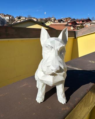 Statuetta Cane Bull Terrier Modello Low Poly 15cm