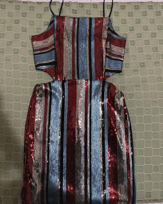 Vestito colorato paillettes