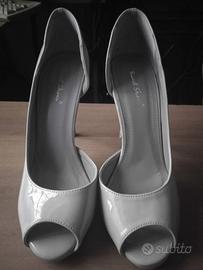 Scarpe con tacco grigie da donna 39