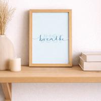 Quadro con stampa “breathe” con cornice