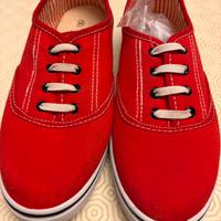 Sneakers tela rosse n. 34 - lacci ricambio
