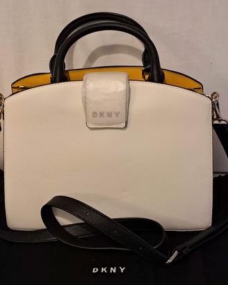 DKNY Clara borsa a mano e tracolla bianca/gialla