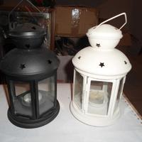 LANTERNE Portalumini Bianca/Nera h.20 diam.12