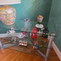 mobile porta TV in vetro di cristallo