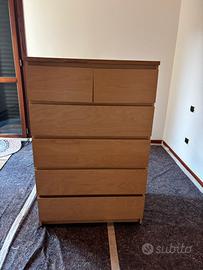 cassettiera MALM rovere