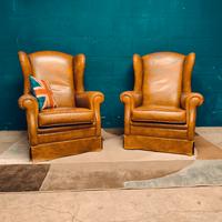 Coppia poltrone Chester Chesterfield cuoio inglese