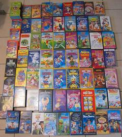 videocassette vhs usate cartoni animati 60 pz.