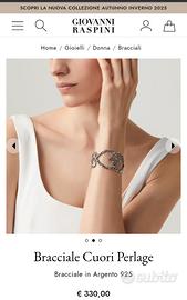 bracciale RASPINI modello cuori perlage