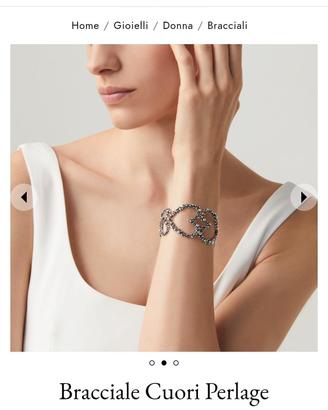 bracciale RASPINI modello cuori perlage