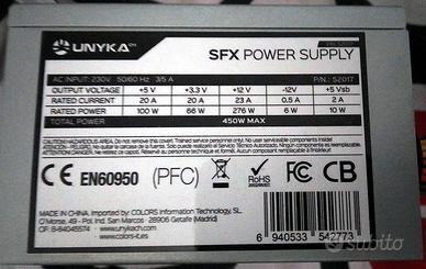 Alimentatore SFX Unyka 450W PC Mini-ITX (P/N 52017