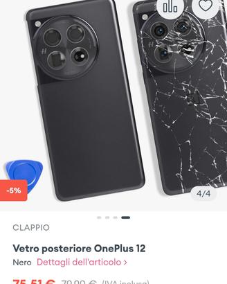 OnePlus 12 (modello CPH2581) custodia retro nera