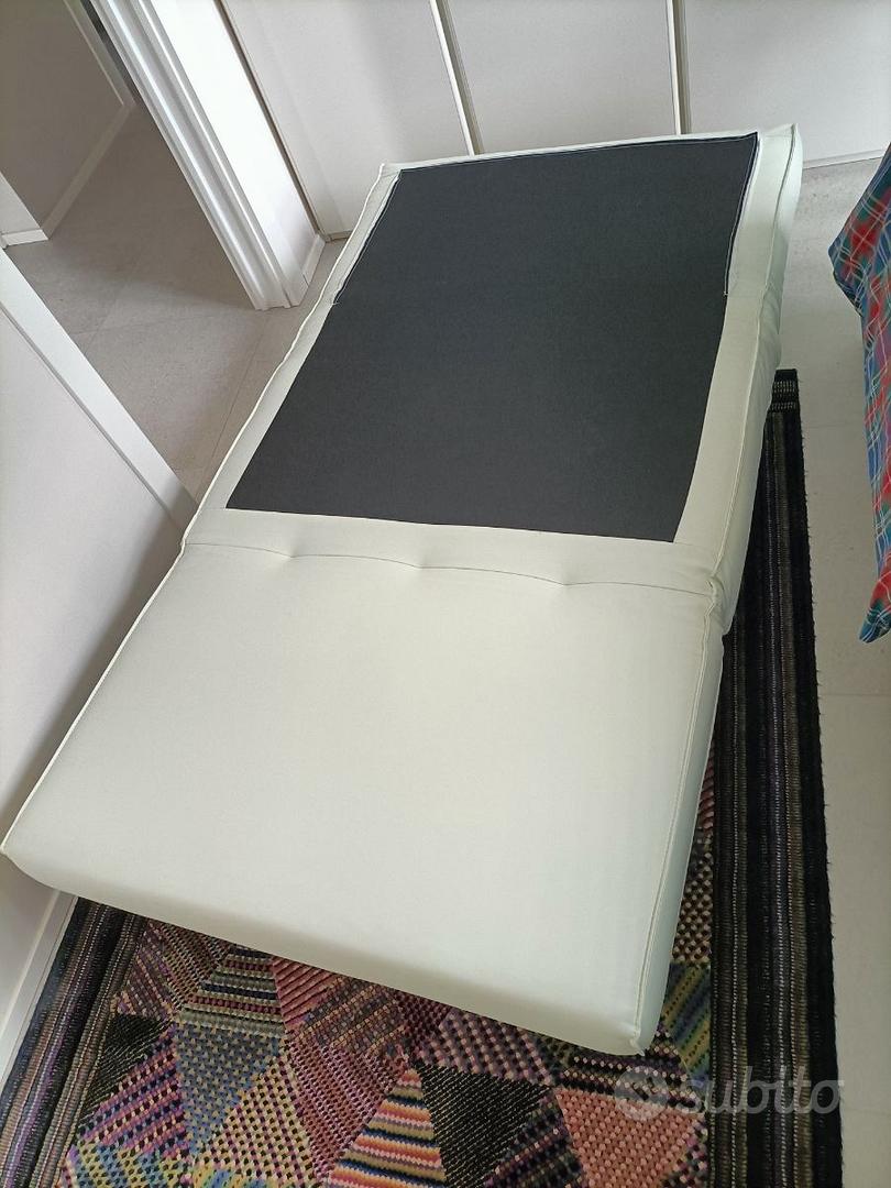 Poltrona - letto SHIFT in PELLE BIANCA - Apertura frontale - Letto 180 x  100 cm