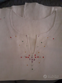 Camicia da notte in canapa anni 70 nuova vintage
