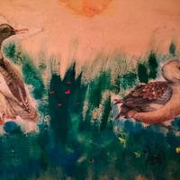 Opera su legno dell'artista autoctno A.A