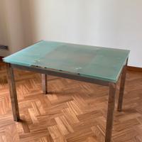 Tavolo allungabile vetro e acciaio