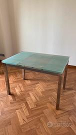 Tavolo allungabile vetro e acciaio