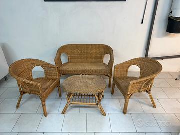 Salotto in vimini (2 set disponibili)
