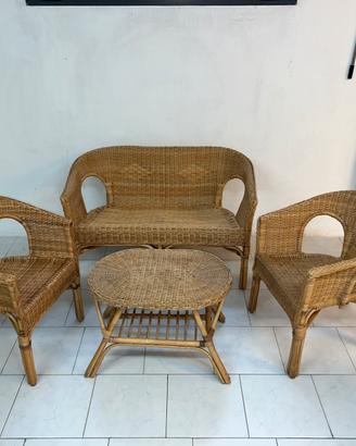 Salotto in vimini (1 set disponibile)