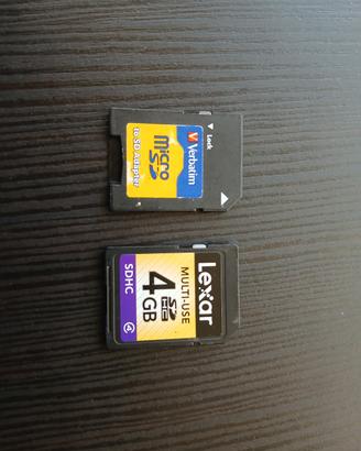 scheda SDHC e scheda Sd Adapter