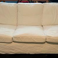 Divano 3 posti cotone bianco.