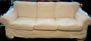 Divano 3 posti cotone bianco.