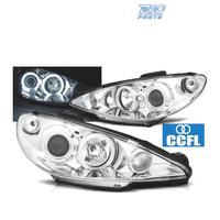 FARI PEUGEOT 206 98-08 ANGEL EYES CCFL FONDO CROMA
