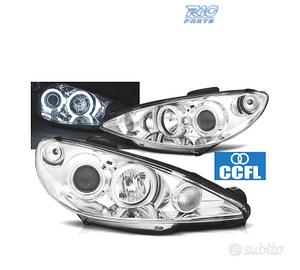FARI PEUGEOT 206 98-08 ANGEL EYES CCFL FONDO CROMA