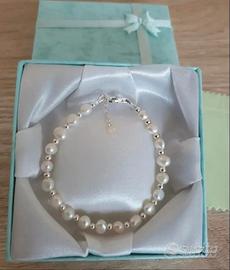 Bracciale in argento 925 e perle naturali 