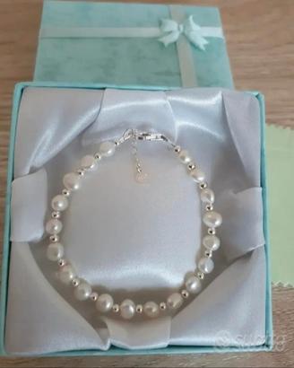 Bracciale in argento 925 e perle naturali 