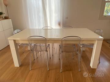 Tavolo bianco 2 m x 1 m allungabile