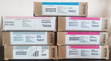 N°7 Cartucce originali  epson t33-t37-t39-t32-t36