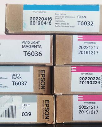 N°7 Cartucce originali  epson t33-t37-t39-t32-t36