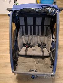 Rimorchio bici per 2 bambini