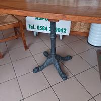 Tavolo Gambo in ghisa robusto e piano in legno rob