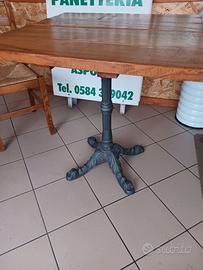 Tavolo Gambo in ghisa robusto e piano in legno rob