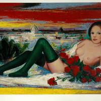 Serigrafia materica di Ezio Farinelli.