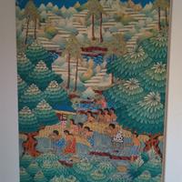 Tre quadri etnici su tela ad acquerello 