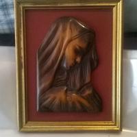 Quadro madonna rilievo legno